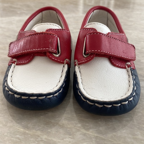 Junior Tod’s Baby leather loafers! Blue / white /red, size 20 - Picture 7 of 10